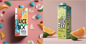 Two images of Juice Box Protein drinks.